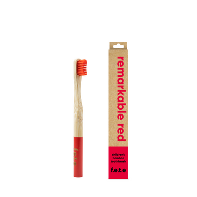 Children's Bamboo Toothbrush Red