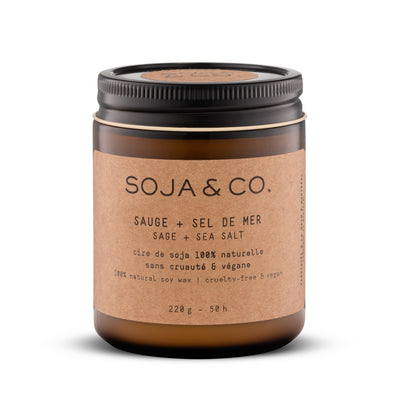 Soy Wax Candle - Sage + Sea Salt