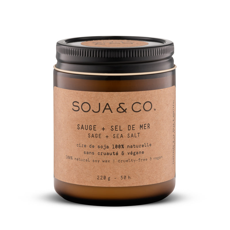 Soy Wax Candle - Sage + Sea Salt