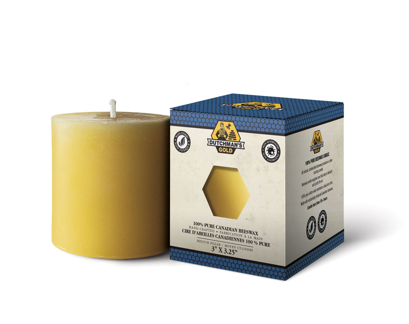 Beeswax Candles, Pillar - Medium