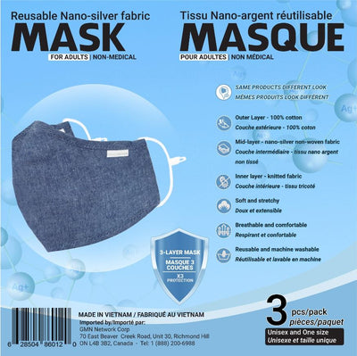 Nano Silver Adult Masks Blue