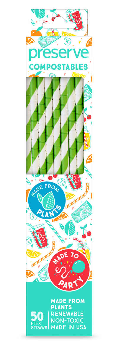 Compostables Straws Green