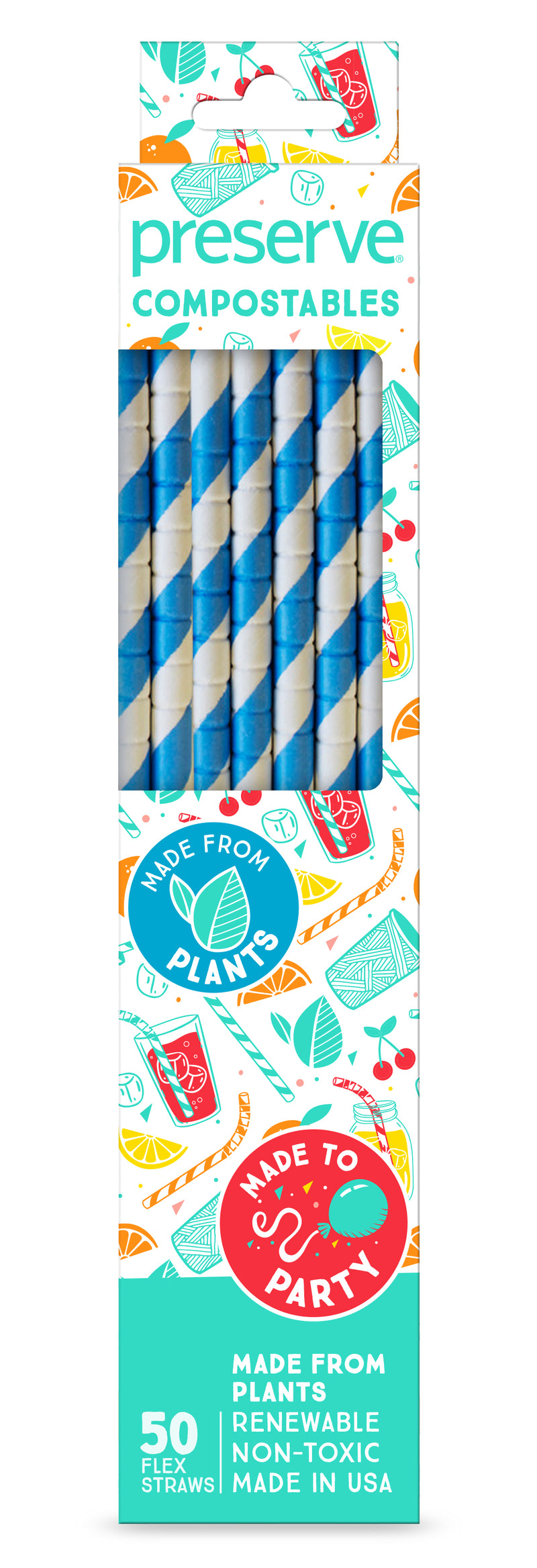 Compostables Straws Blue