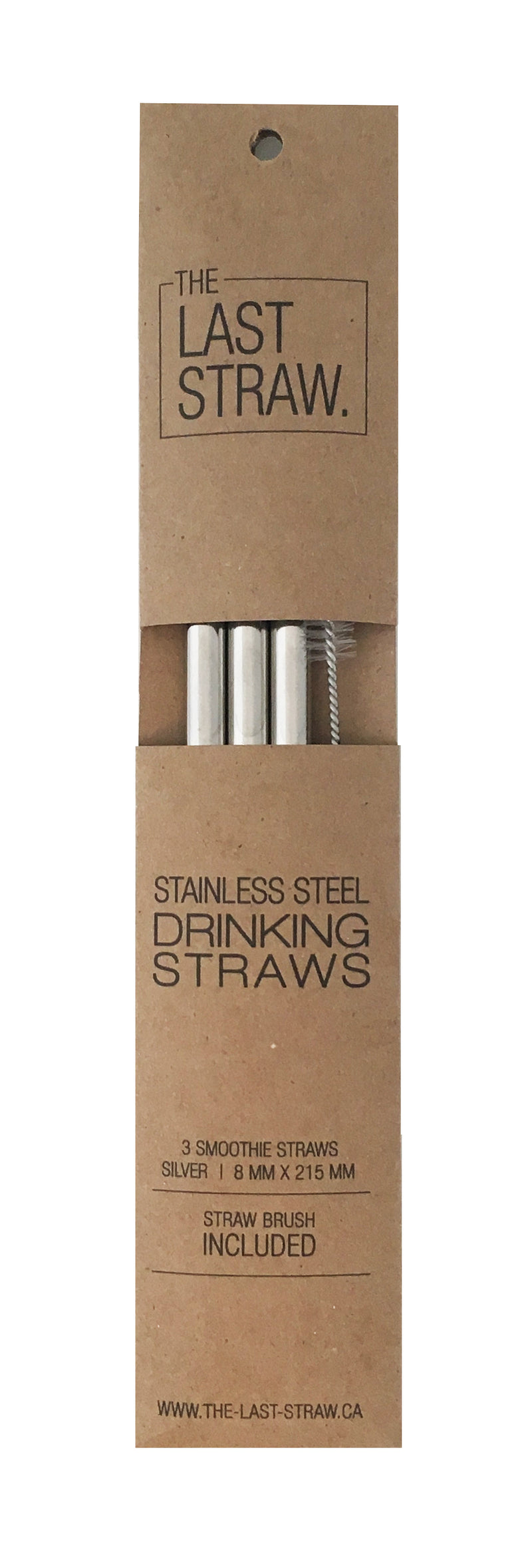 3 Smoothie Straws: Silver w/brush