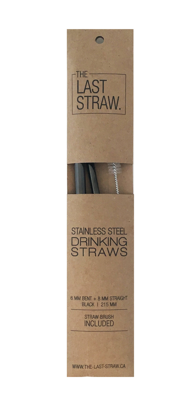 Stainless Straw Duo: Black w/brush